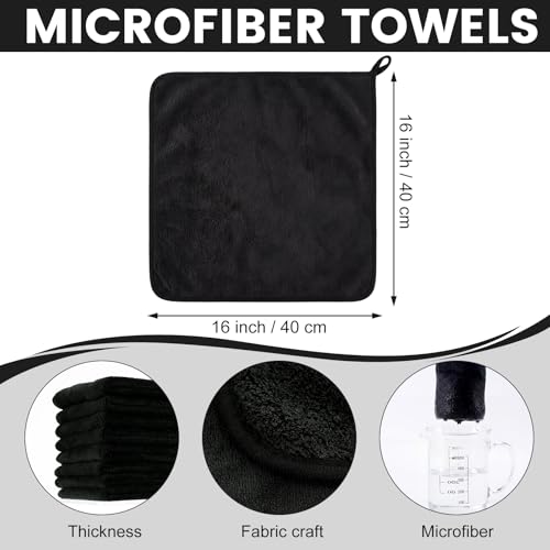 60 Pcs Black Microfiber Towels (60 Count)