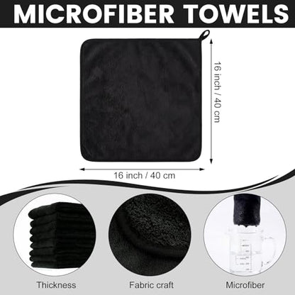 60 Pcs Black Microfiber Towels (60 Count)
