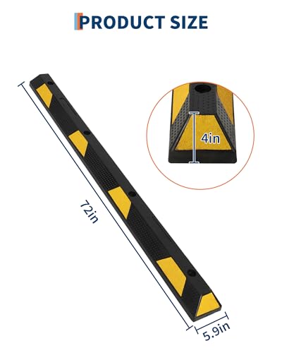 72" Heavy Duty Rubber Parking Curb