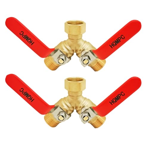 Garden Hose Y Valve Splitter Brass Hose Splitter With Stainless Steel Long Handle Brass Garden Hose Adapter 2 Way Y Valve 3