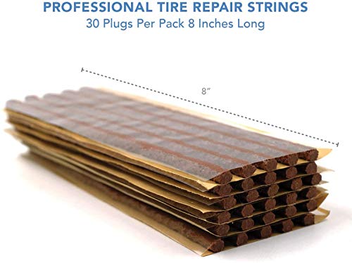 30 pcs 8" Brown Tire Repair Strings Tire Repair Plugs (30 Count)