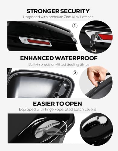 Motorcycle 5" Stretched Saddlebags Fit For Harley Touring 2014 (2 Count)