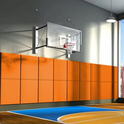 60" 72" High Gym Wall Padding 2" Thick Foam Basketball Court Wall Mount Protector for Garage Taekwondo Babyroom