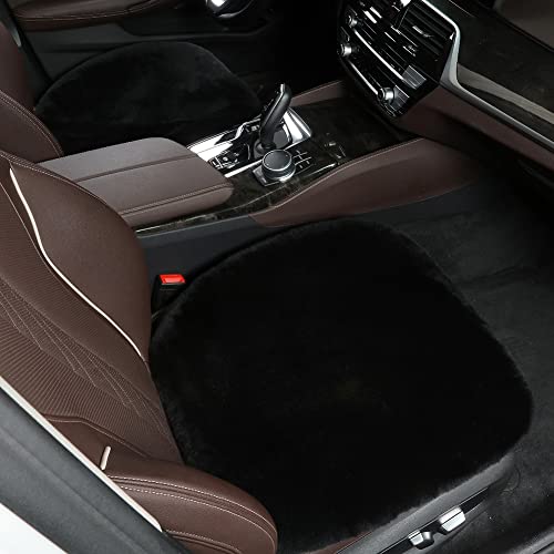 Genuine Sheepskin Car Seat Cushion Seat Covers for Cars Truck SUV Comfort Seat Protector Pad for Car Driver Seat Car Accessories for Decor (3 Count)