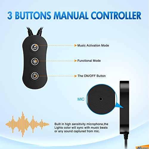 RGB LED Car Interior Stripe Light with APP Control Multicolor Music Sync Mode Waterproof Car Under