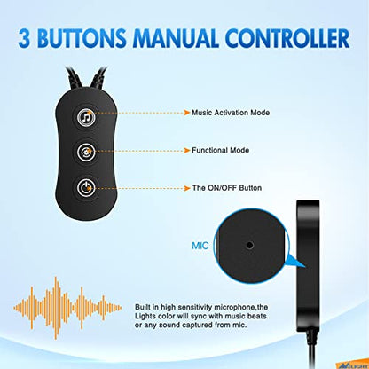RGB LED Car Interior Stripe Light with APP Control Multicolor Music Sync Mode Waterproof Car Under