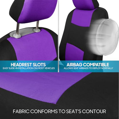 PolyPro Purple Car Seat Covers Full Set with 4