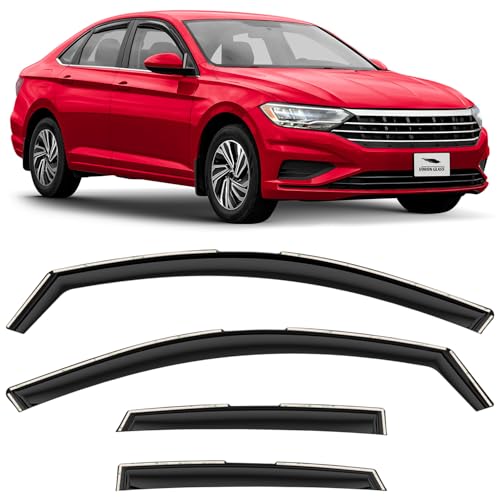 in Channel Extra Durable Rain Guards for Volkswagen Jetta 2019 (4 Count)