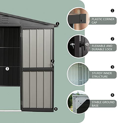 Domi Outdoor Storage Shed 8.2' x 6.2'