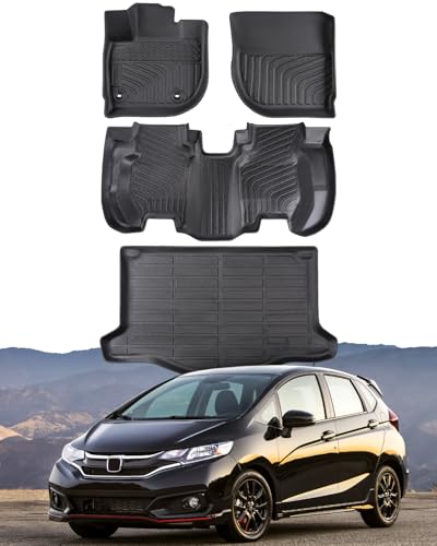 for Honda Fit Floor Mats & Cargo Trunk Liner 2015 (4 Count)