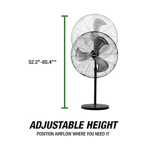30 Inch Oscillating Pedestal Fan 7800 CFM with Adjustable Height