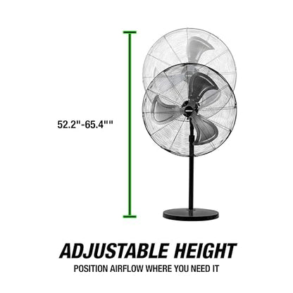 30 Inch Oscillating Pedestal Fan 7800 CFM with Adjustable Height