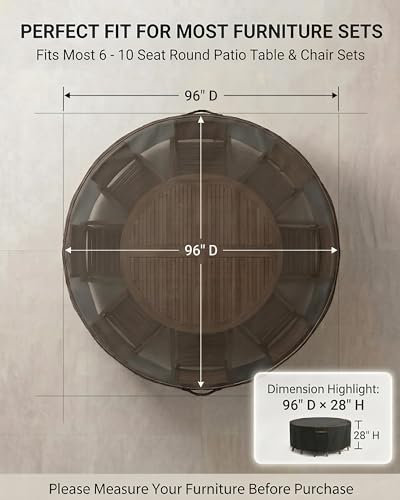 Round Outdoor Patio Furniture Cover