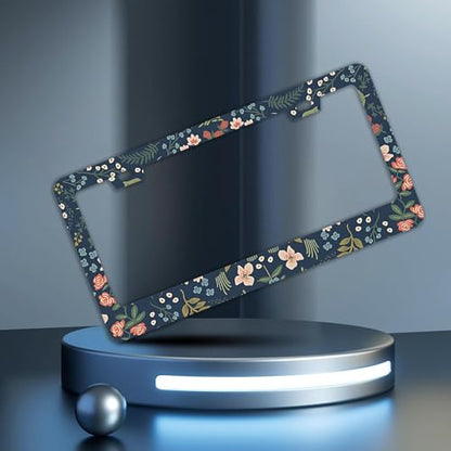 Colorful Floral Flowers License Plate Frames