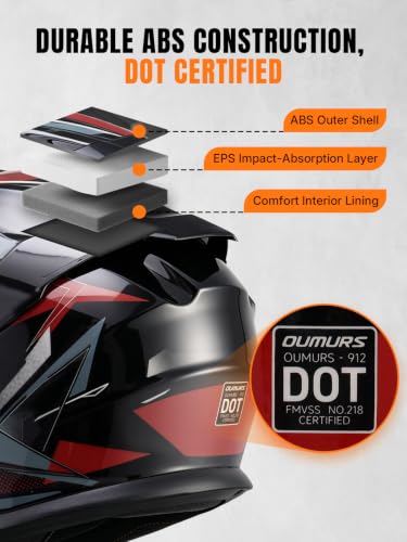 Modular Motorcycle Helmets Full Face Flip up Street Bike Motorcycle Helmet for Unisex Adult Red
