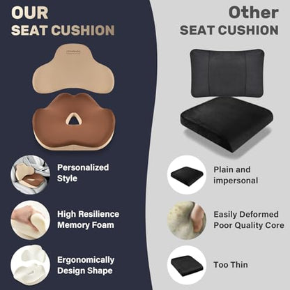 Car Seat Cushion and Lumbar Support Pillow