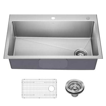 Stainless Steel 33 in 18 Gauge Drop In Kitchen Sink KHT640