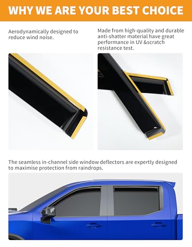 in Channel Window Rain Guards for Chevy Silverado (4 Count)