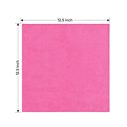Pink Microfiber Cleaning Cloth 12 Pack (12 Count)