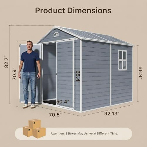 8x6 FT Outdoor Plastic Shed