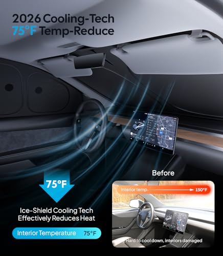 2026 8PC Full Set Window Sunshade for Tesla Model Y 2020 (8 Count)