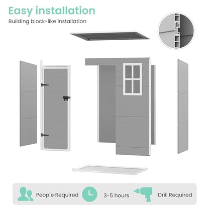 Outdoor Storage Shed 5x3 FT (2.0106 Ounce)