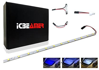 12" Color Changing from Blue to White 18 SMDs 5050 LED Light Strip for Fit Car Trunk Cargo Area Interior Ambient Illumination Decoration