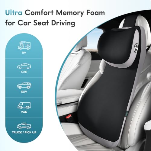 Upgraded Car Seat Lumbar Support Pillow and Adjustable Headrest One