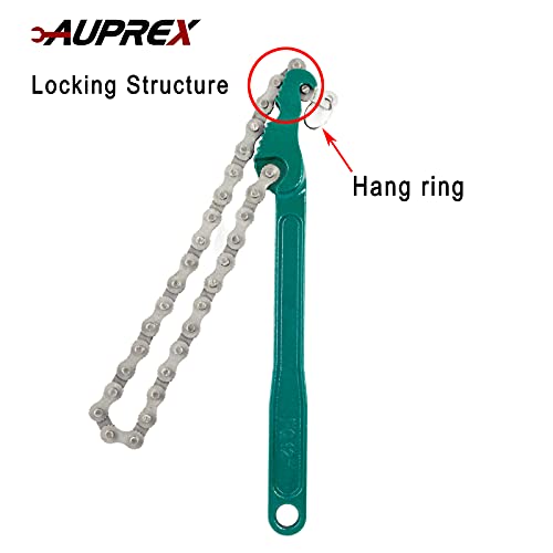 12 Inch Sturdy Carbon Steel Adjustable Heavy Duty Ratcheting Chain Oil Filter Wrench Reversible Chain Style Pipe Fitter With Multi