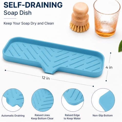 Silicone Soap Dish with Drain Spout