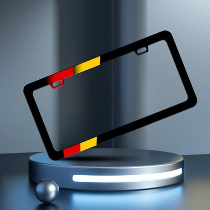 German Flag License Plate Frame Germany Stainless Steel 6x12 Inch 2