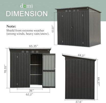 Domi Outdoor 5’ x 3’ Storage Shed