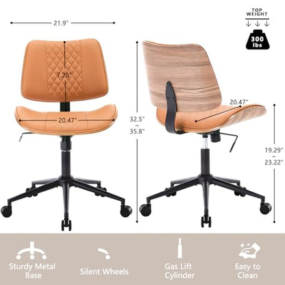 Home Office Chair No Arms with Wheels