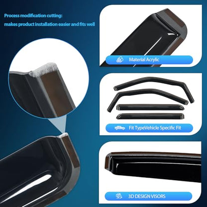 in Channel Window Visors for Ford F250 Crew Cab 2017 (4 Count)