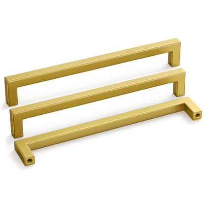 30 Pack 8 Inch Gold Cabinet Handles Brushed Brass Drawer Pulls