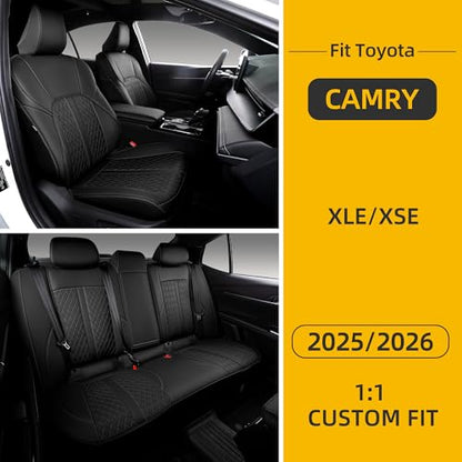 Custom Fit Camry Seat Covers for 2025 2026 Toyota Camry XLE XSE