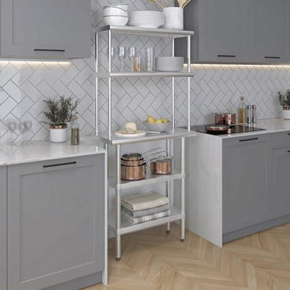 Stainless Steel Work Table with 2 Shelves