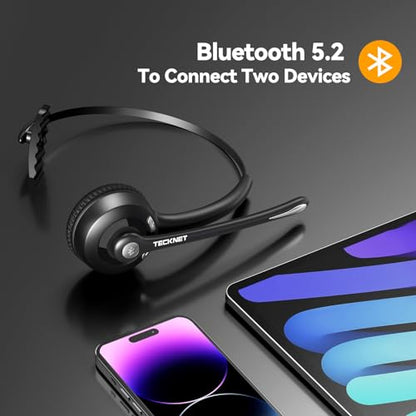 Wireless Bluetooth Headset with Noise Cancelling Microphone