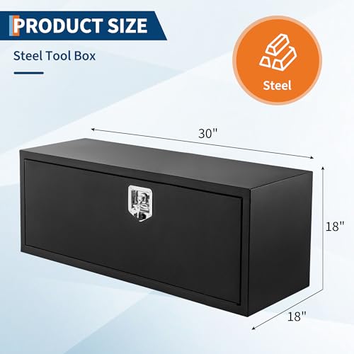 Black Steel Truck Bed Tool Box