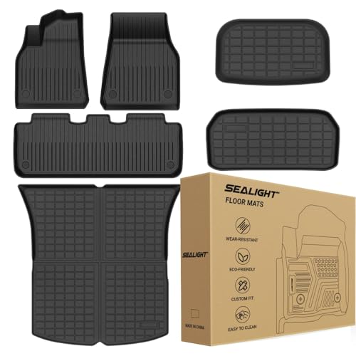 2020 2024 Tesla Model Y Floor Mats 5 Seater Full Set Made by SEALIGHT