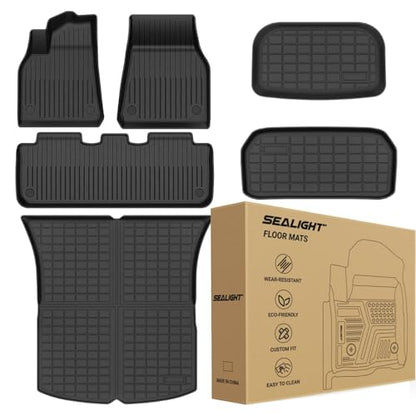 2020 2024 Tesla Model Y Floor Mats 5 Seater Full Set Made by SEALIGHT