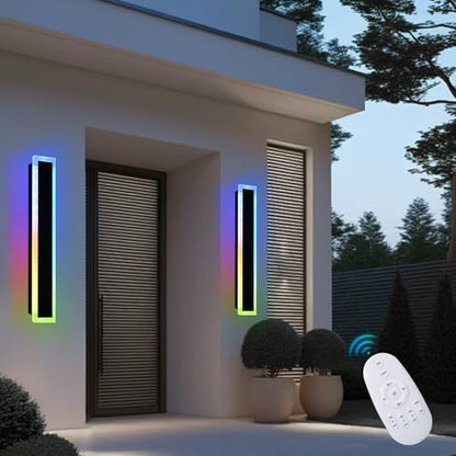 2 Pack Modern RGB Outdoor Wall Light (2 Count)