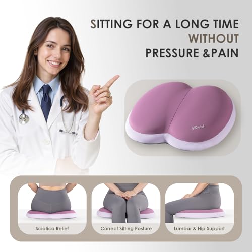 3 PCS Seat Cushion for Carseat Lumbar Support Pillow Car Neck Headrest Pillows Ultrathick Memory Foam Seat Pads Pressure Relief Back Cushion for Office Chair