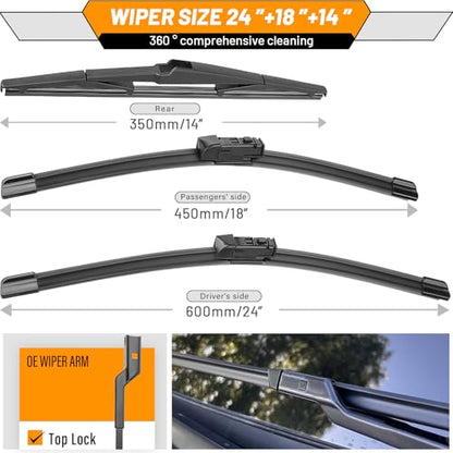 Windshield Wiper Blade Replacement for Mazda CX5 CX9 2017