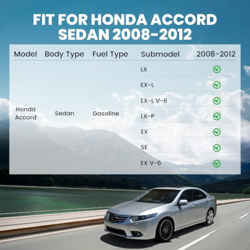 Floor Mats for Honda Accord 2012 2011 2010 2009 2008 (4 Count)