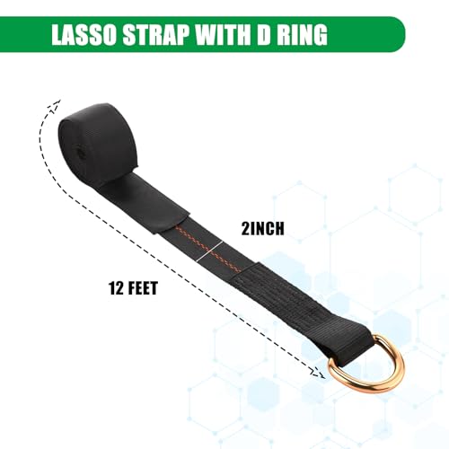 12 Pack Lasso Tow Truck Straps with D Ring 11 (12 Count)