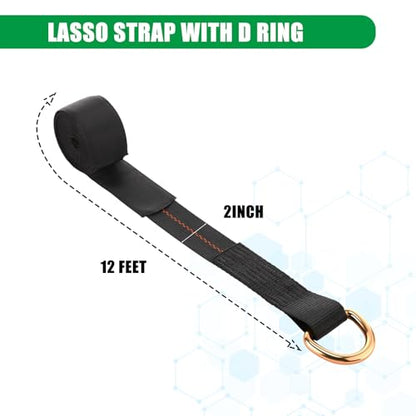 12 Pack Lasso Tow Truck Straps with D Ring 11 (12 Count)