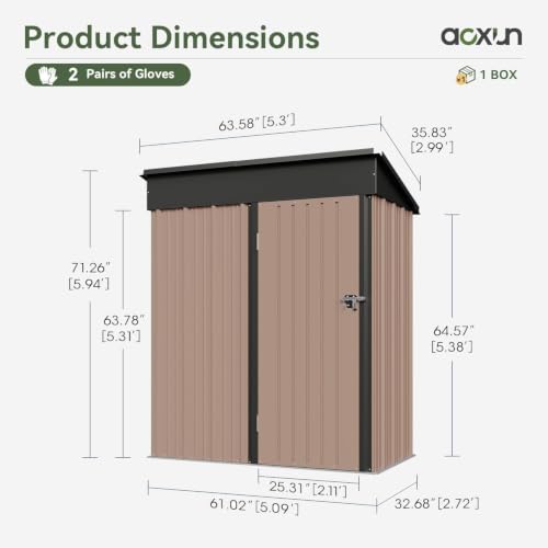 5’x3’ Shed Outdoor Storage Shed