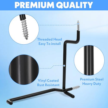 12 Pcs Heavy Duty Black Ladder Hooks (12 Count)