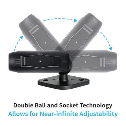 Car Phone Mount with B Size 1" Ball Diamond Base and Double Socket Arm